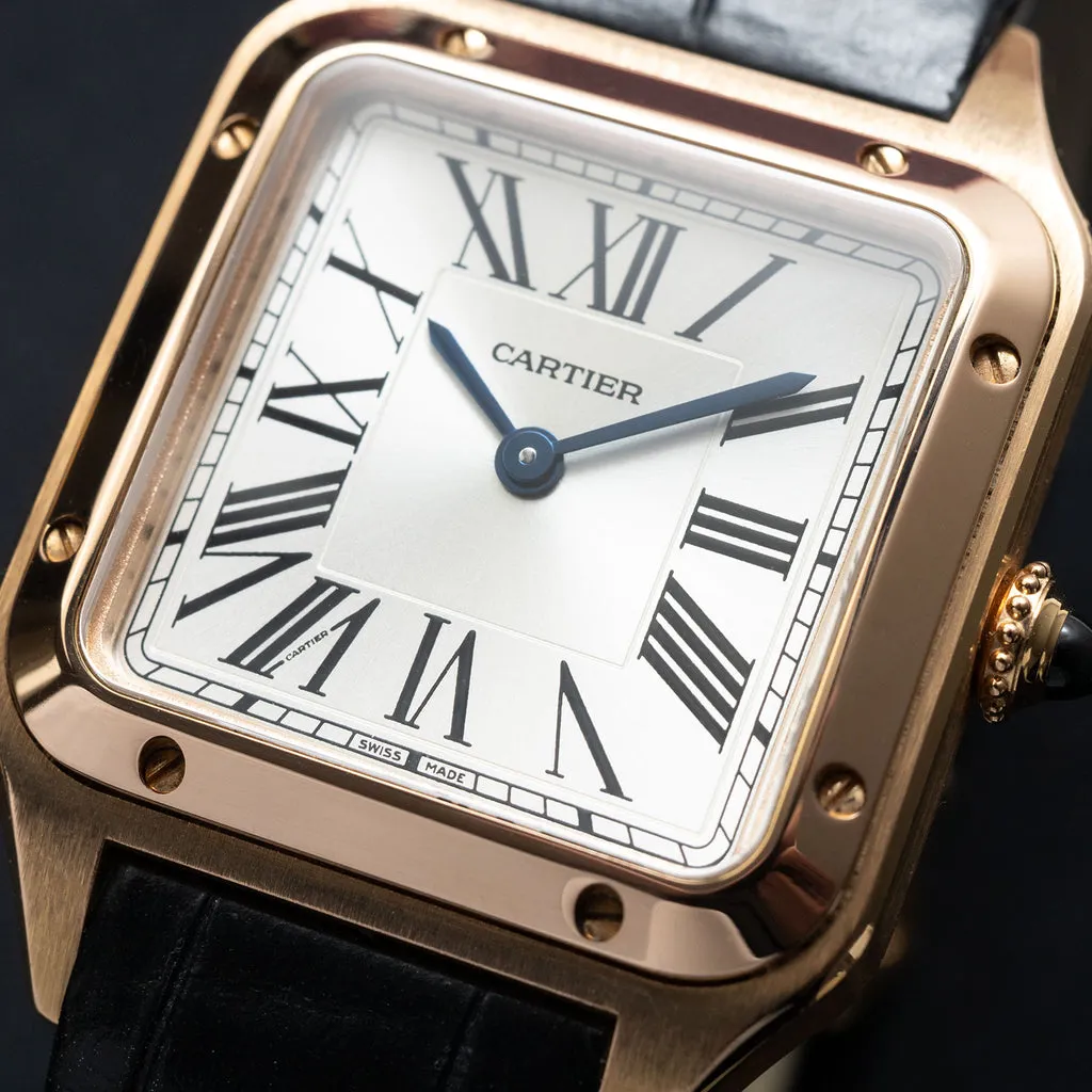 Cartier Santos Dumont WGSA0022 36mm Rose gold Silver 2