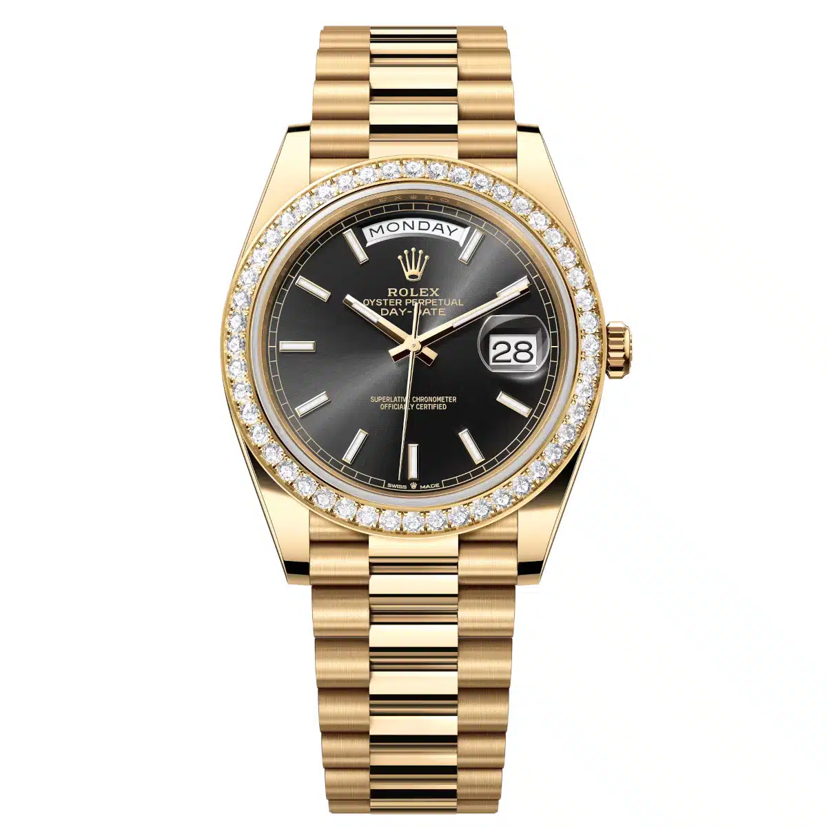 Rolex Day-Date 228348RBR-0043 40mm 18k yellow gold Black