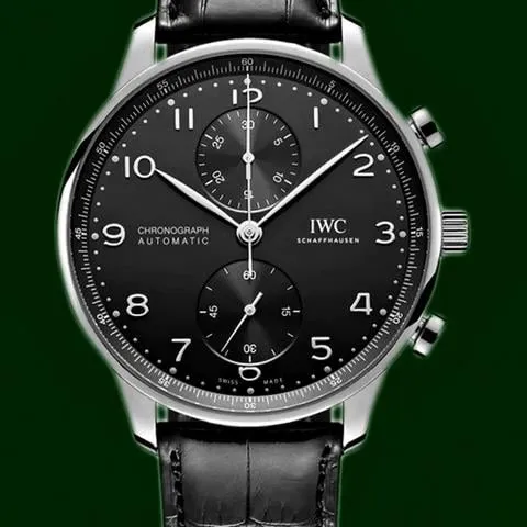 IWC Portuguese Chronograph IW3714 41mm Stainless steel Black