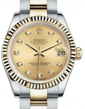 Rolex Datejust 31 178273 31mm Yellow gold and Stainless steel Champagne