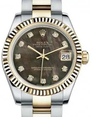 Rolex Datejust 31 178273 31mm Yellow gold and Stainless steel Black