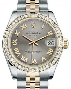 Rolex Datejust 31 178383 31mm Yellow gold and Stainless steel and Diamond Silver