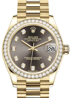 Rolex Datejust 31 278288RBR Yellow Gold$Diamonds Gray