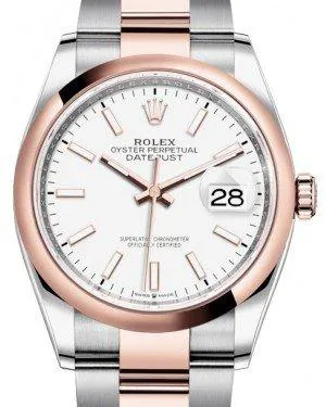 Rolex Datejust 36 126201 36mm Rose gold and Stainless steel White