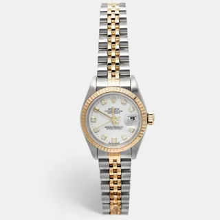 Rolex Lady-Datejust 69173 Yellow gold and Stainless steel White