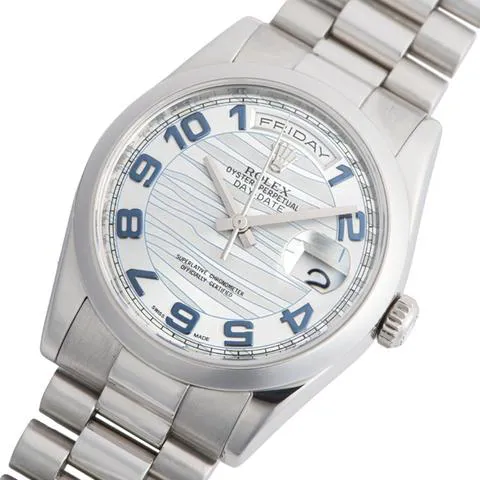 Rolex Day-Date 36 118206 36mm Platinum Blue 1