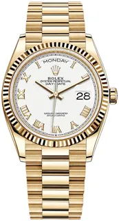 Rolex Day-Date 36 128238 Yellow gold White