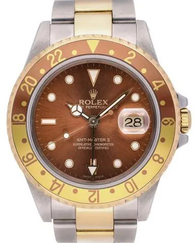 Rolex GMT-Master II 16713 40mm Yellow gold and Stainless steel Brown