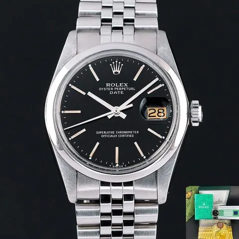 Rolex Oyster Perpetual Date 1500 34mm Stainless steel Black