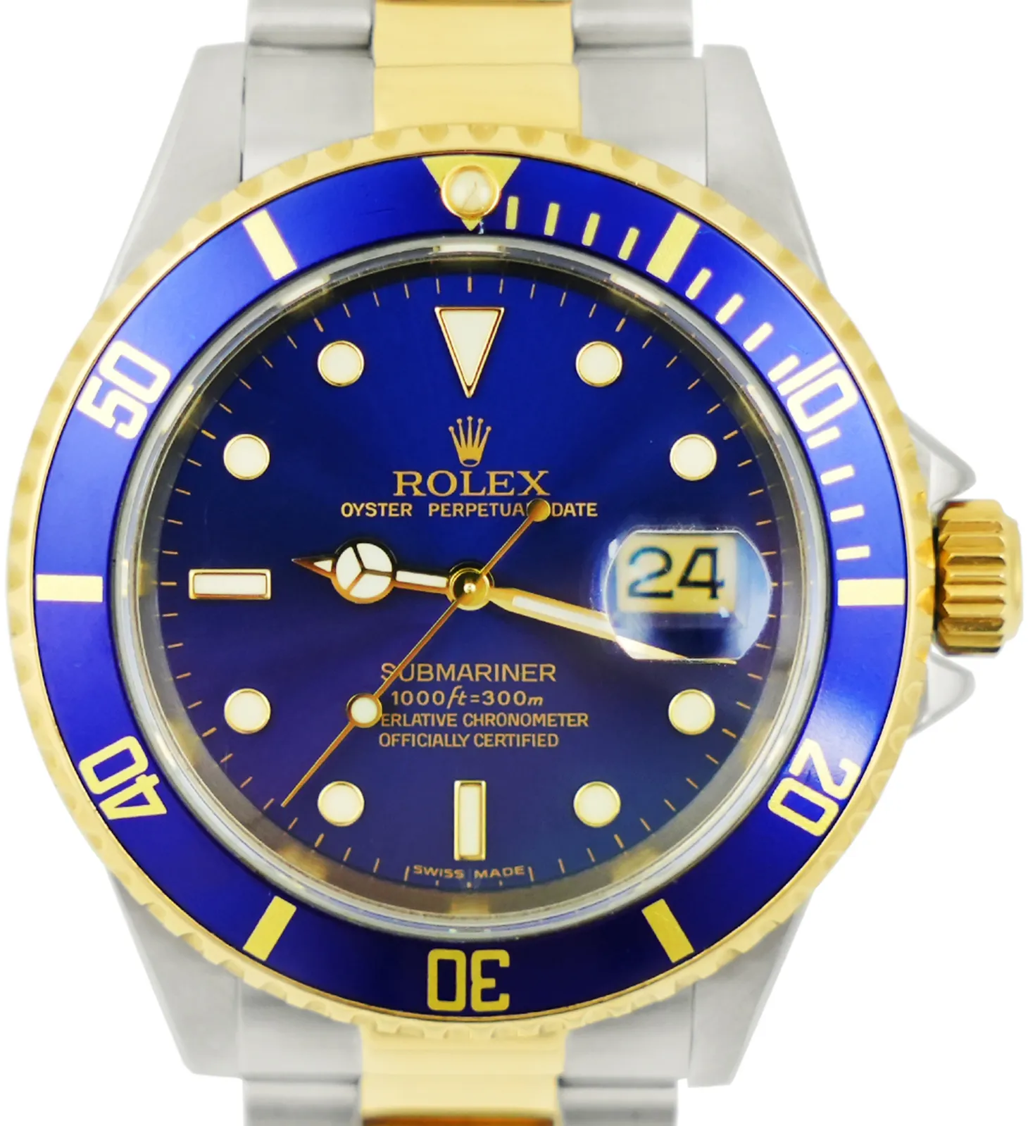 Rolex Submariner Date 16613 40mm Yellow gold and stainless steel Blue