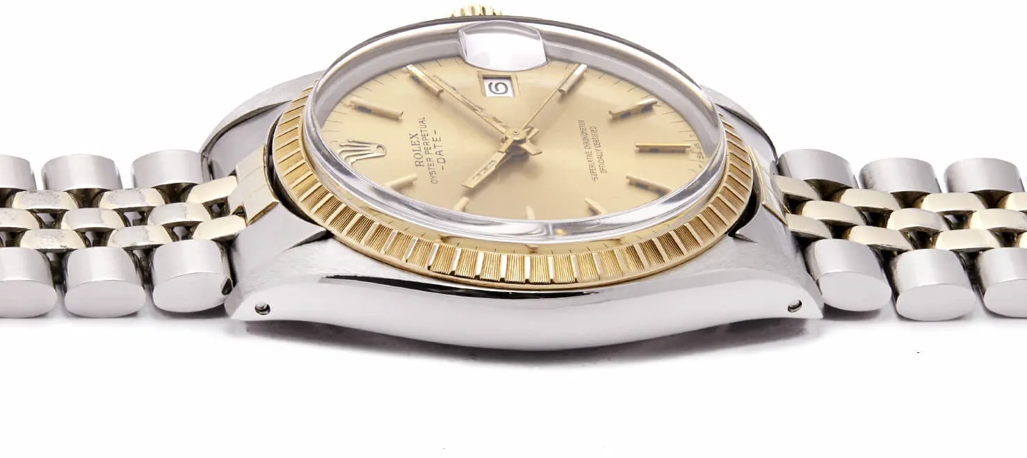 Rolex Oyster Perpetual Date 1505 34mm Acciaio e oro Champagne 1