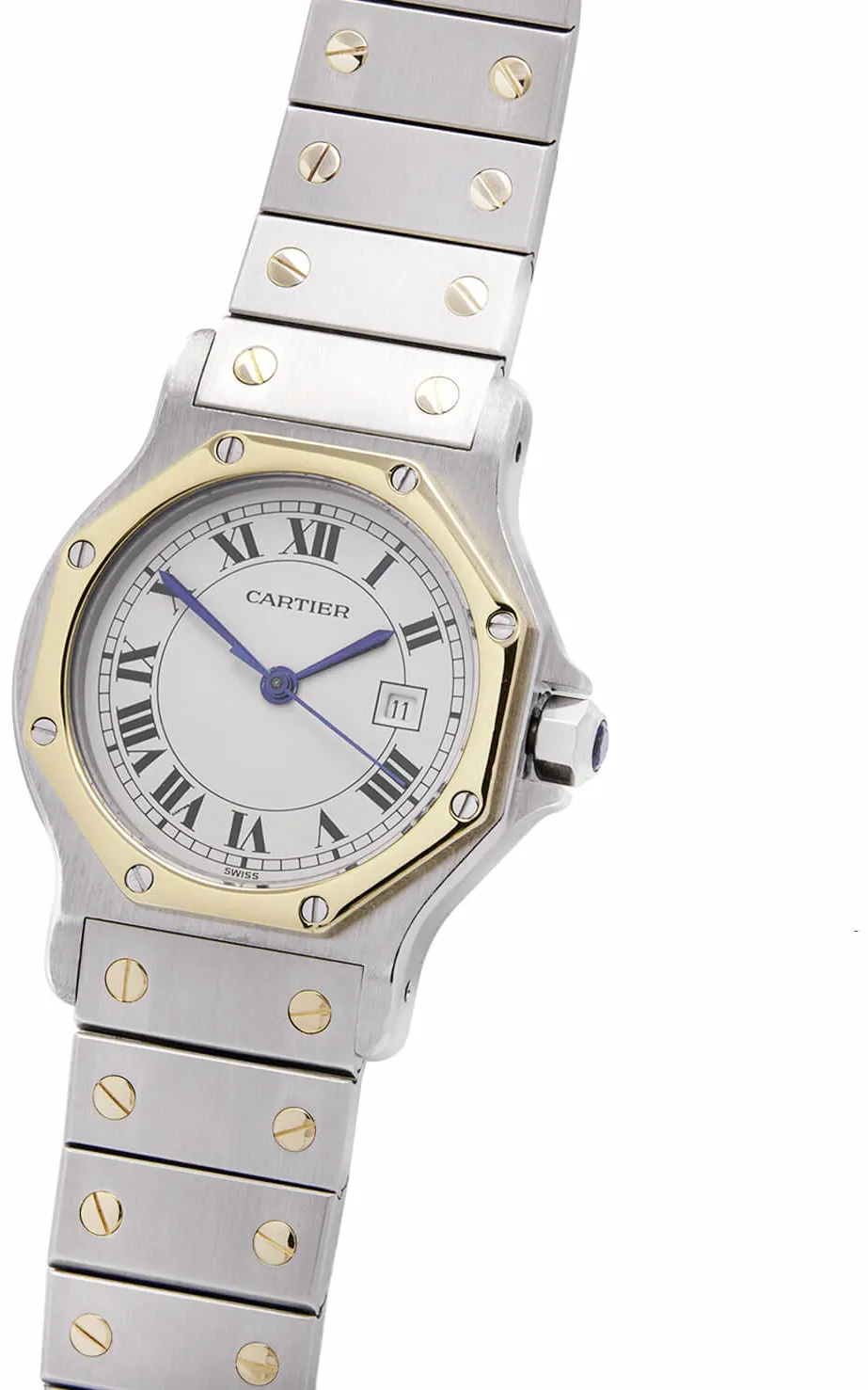 Cartier Santos Octagon 2966 30mm Acciaio e oro bianco