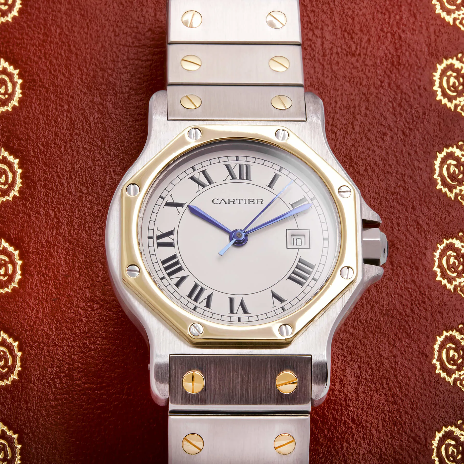 Cartier Santos Octagon 2966 30mm Acciaio e oro bianco 4