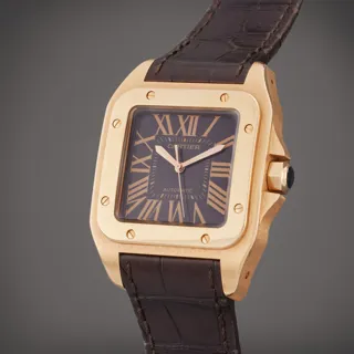 Cartier Santos 100 2792 Rose gold Brown