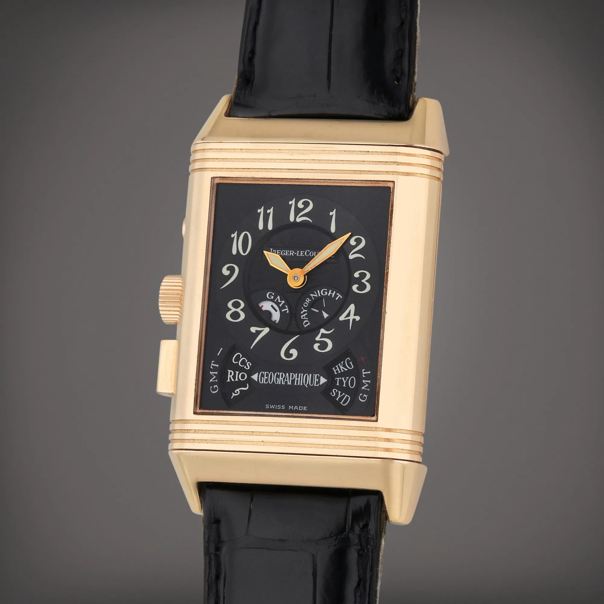 Jaeger-LeCoultre Reverso Géographique 270.2.58 42mm Rose gold Silver and black 2