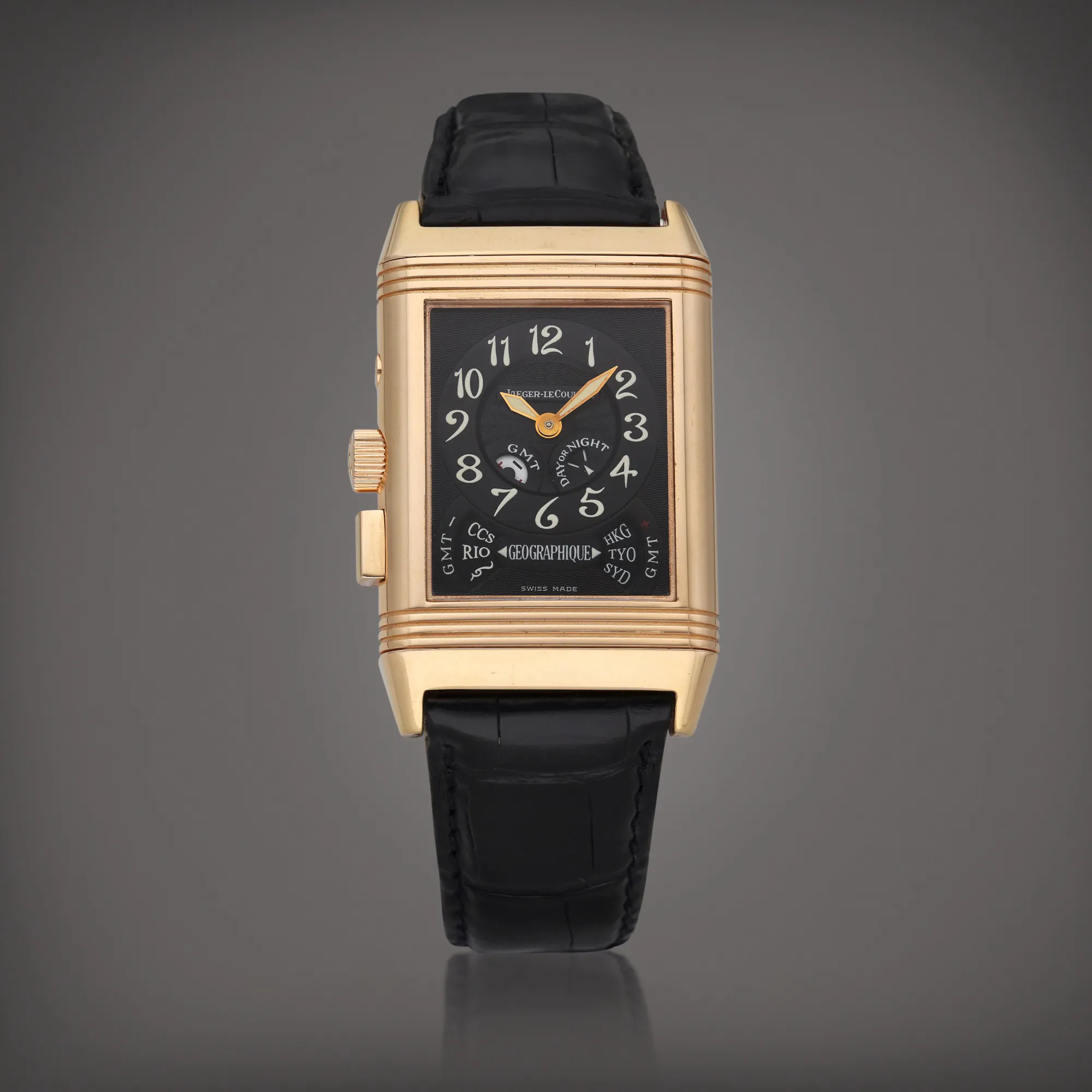 Jaeger-LeCoultre Reverso Géographique 270.2.58 42mm Rose gold Silver and black 4