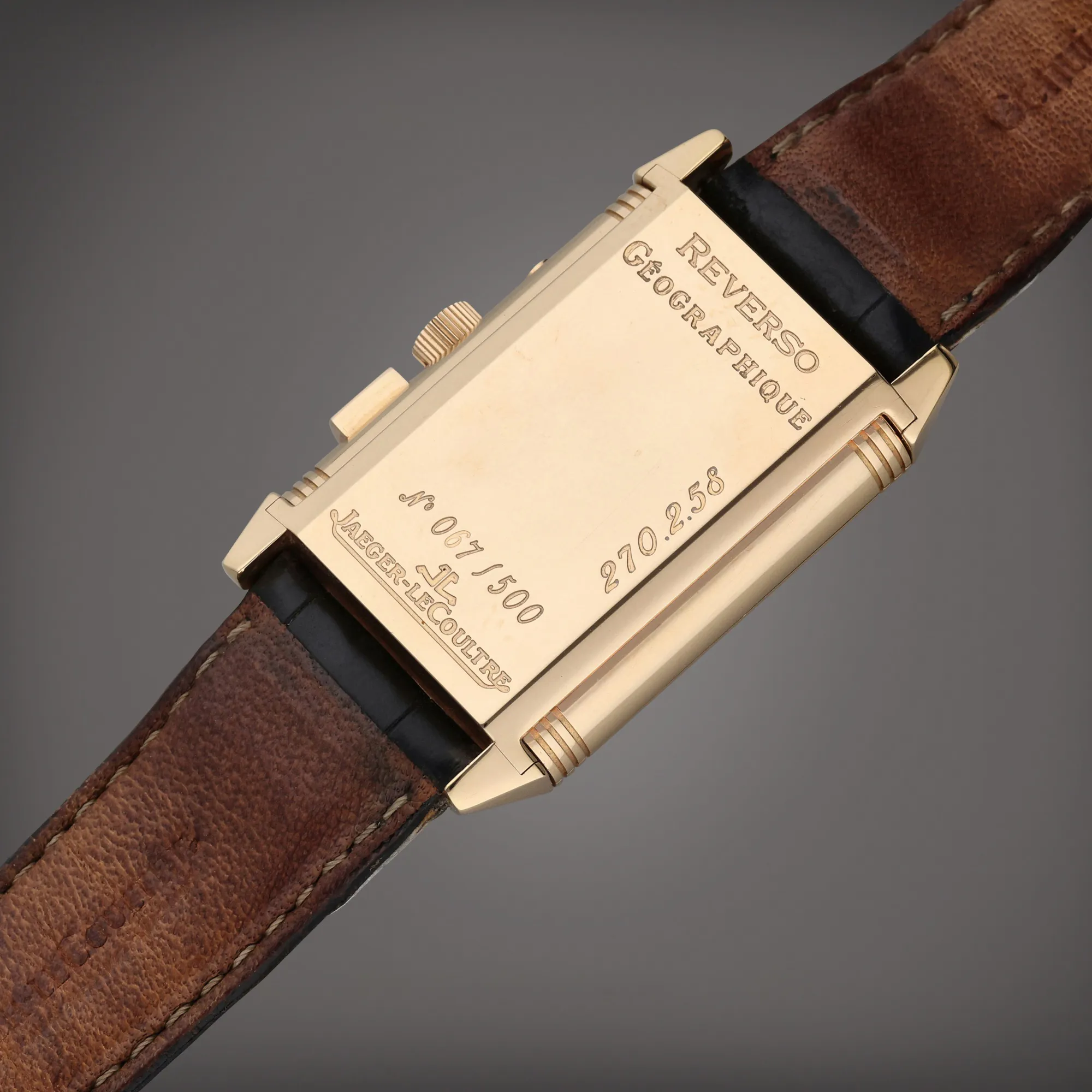 Jaeger-LeCoultre Reverso Géographique 270.2.58 42mm Rose gold Silver and black 7
