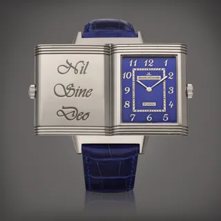 Jaeger-LeCoultre Reverso 273.3.62 White gold Blue and Gray