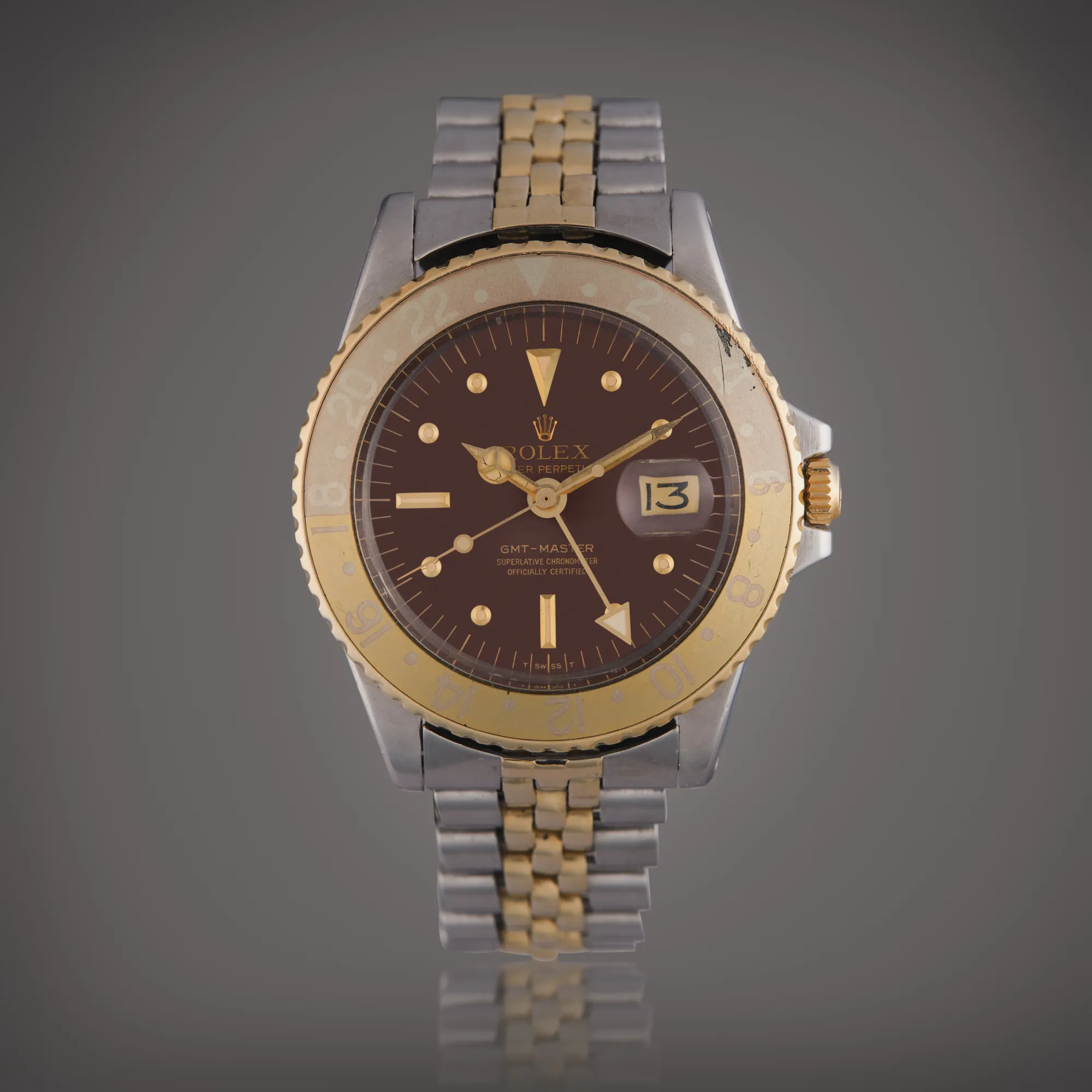 Rolex GMT-Master 1675 40mm Yellow gold and Stainless steel Brown 1