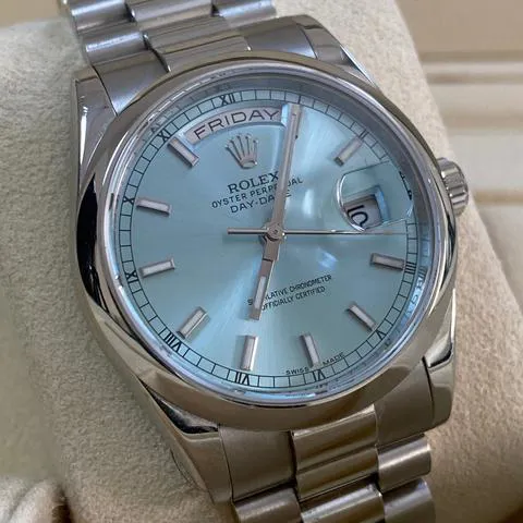 Rolex Day-Date 36 118206 36mm Platinum Blue 3