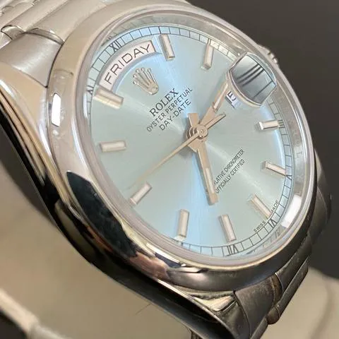 Rolex Day-Date 36 118206 36mm Platinum Blue 8