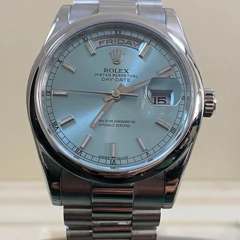 Rolex Day-Date 36 118206 36mm Platinum Blue 9