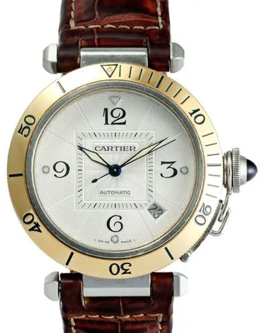 Cartier Pasha 2378 38mm Yellow gold and stainless steel Silver