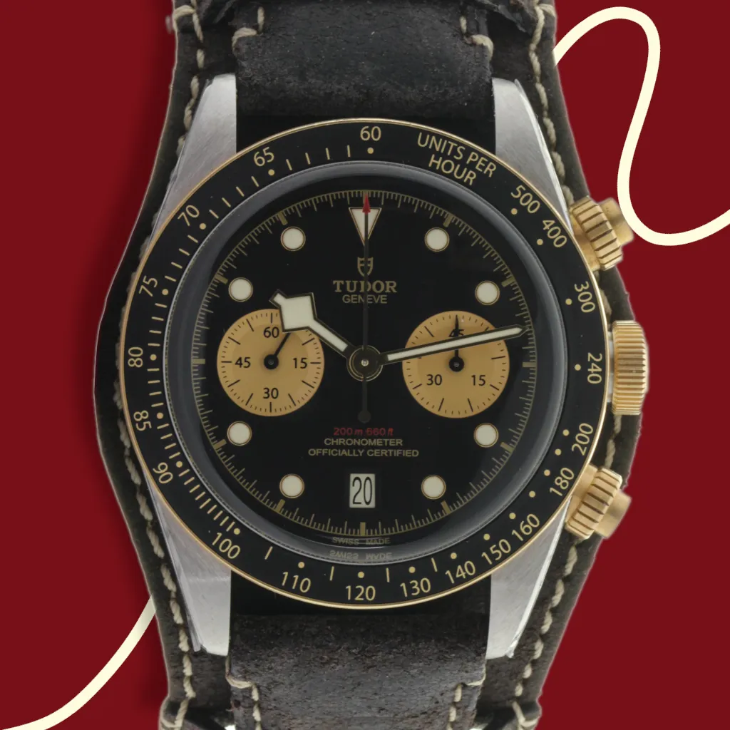 Tudor Black Bay Chronograph 79363N 41mm Yellow gold and Stainless steel Black