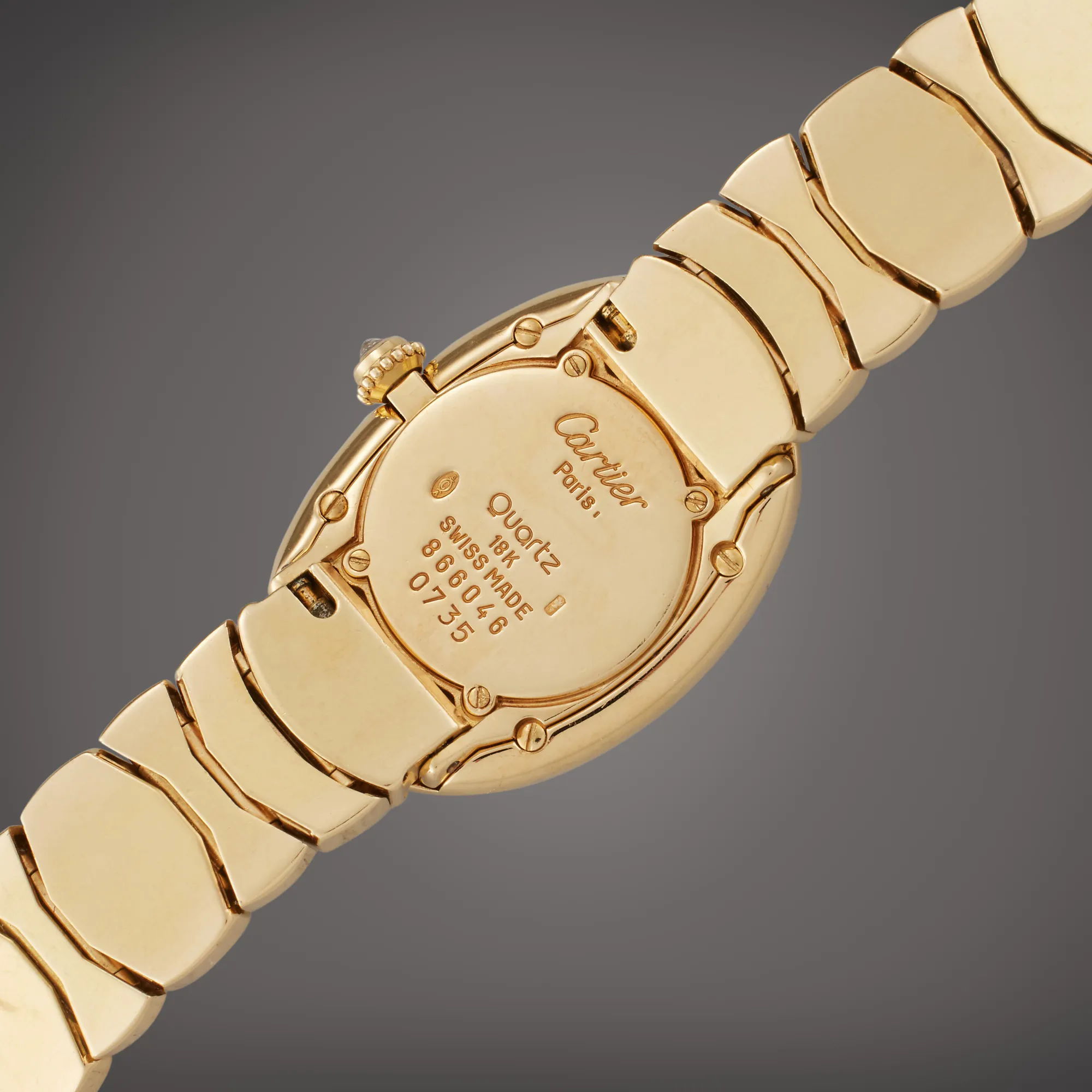 Cartier Baignoire 0735 31mm Yellow gold and Diamond Silver 4