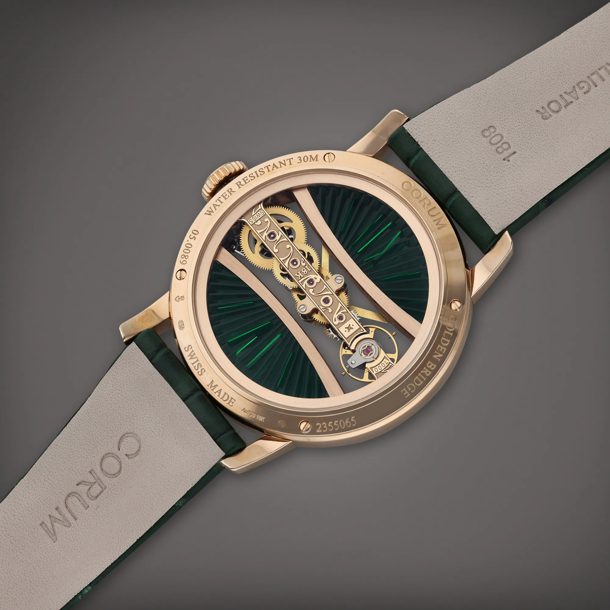 Corum Golden Bridge 05.0089 39mm Rose gold and Diamond Green 4