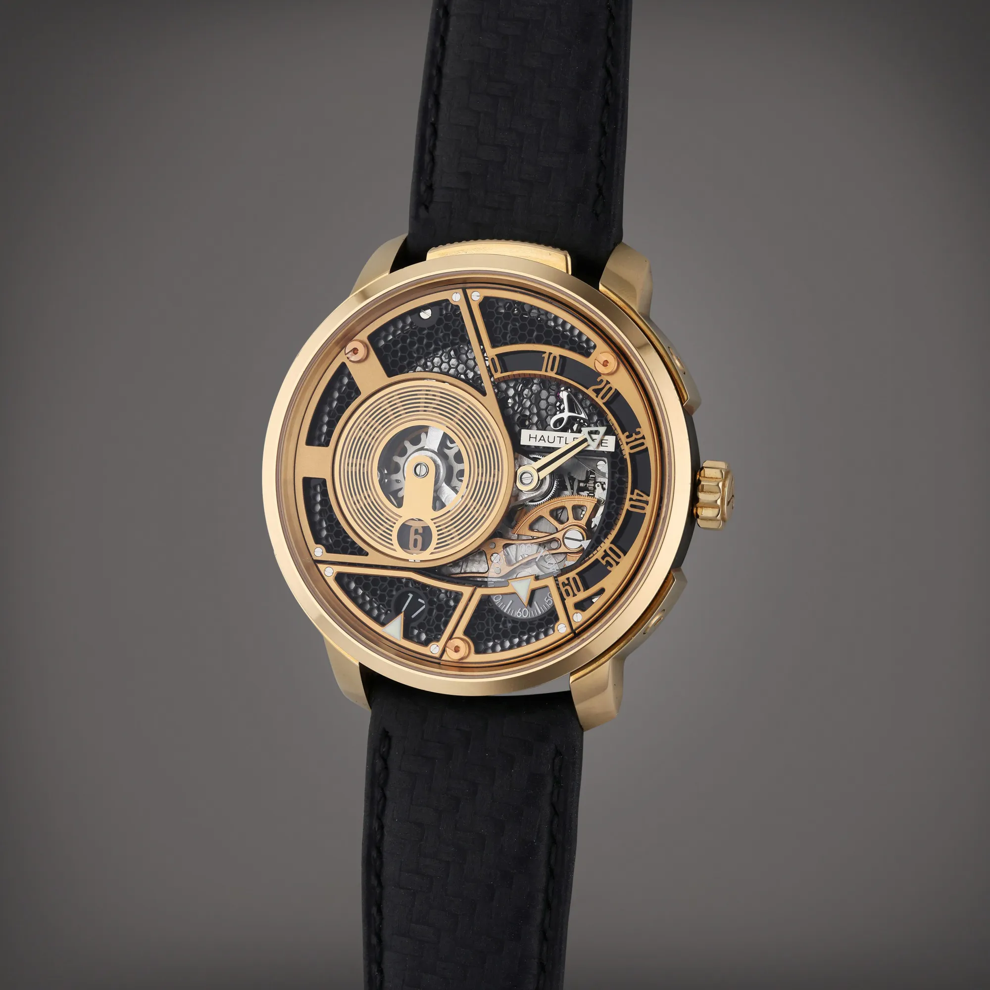 Hautlence HLQ 03 44mm Rose gold and Titanium Semi-skeletonized