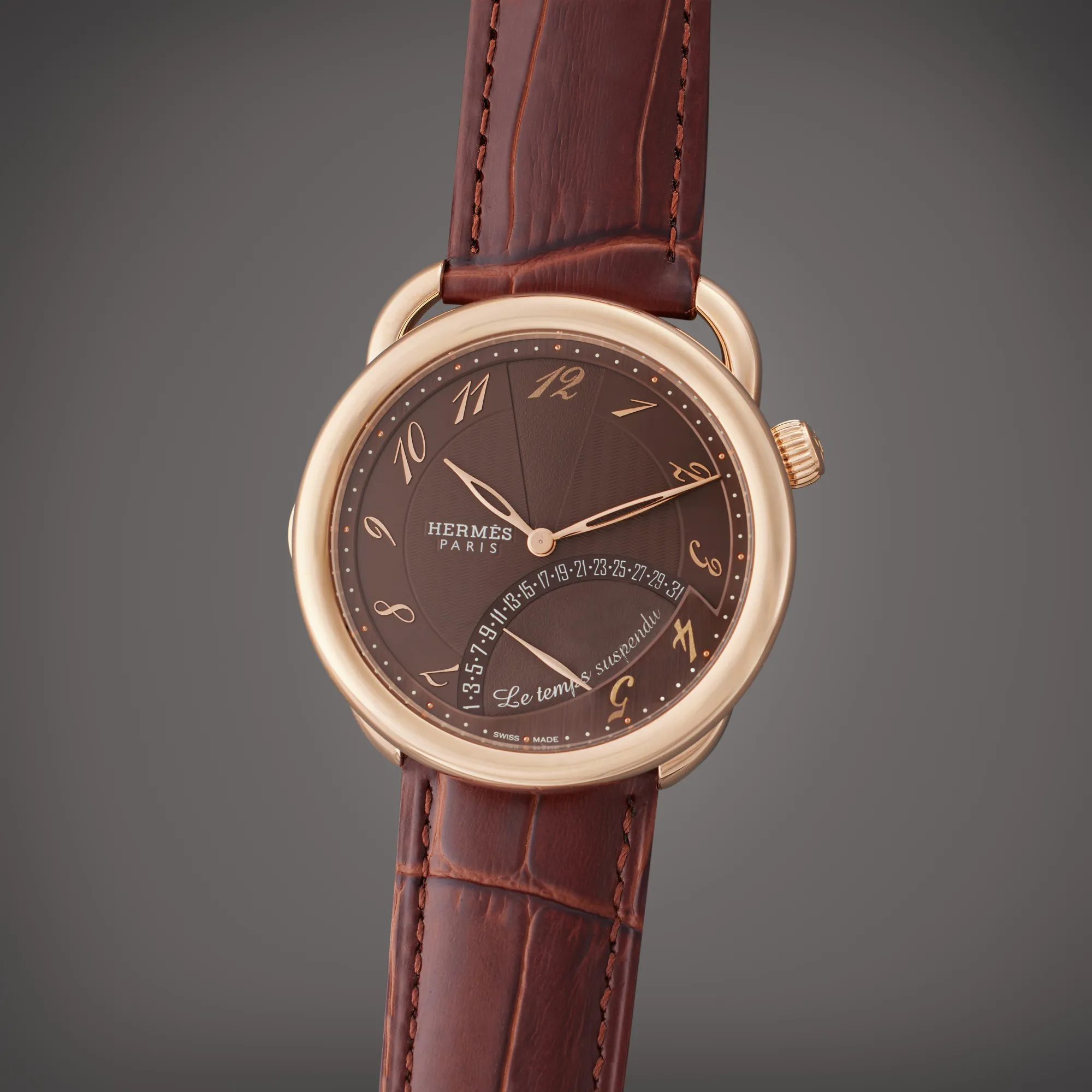 Hermès Arceau AR8.97a 43mm Rose gold Brown