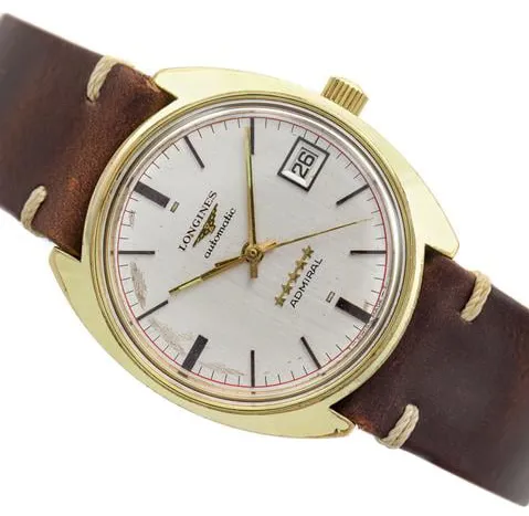 Longines Admiral 34mm Yellow gold and stainless steel Silver