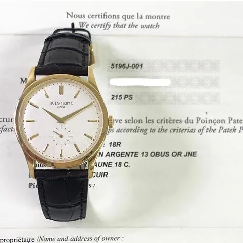 Patek Philippe Calatrava 5196J-001 37mm Yellow gold Silver