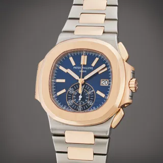 Patek Philippe Nautilus 5980/AR-001 Rose gold and Stainless steel Blue