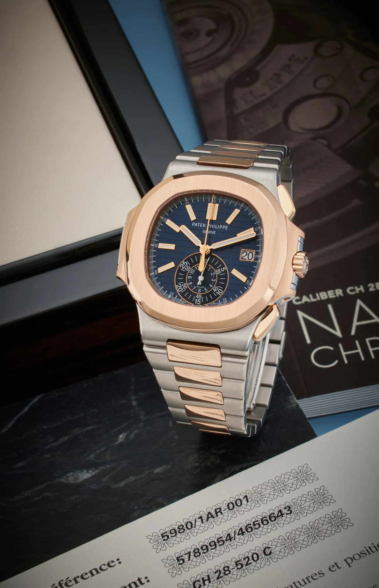 Patek Philippe Nautilus 5980/AR-001 41mm Rose gold and stainless steel Blue 1
