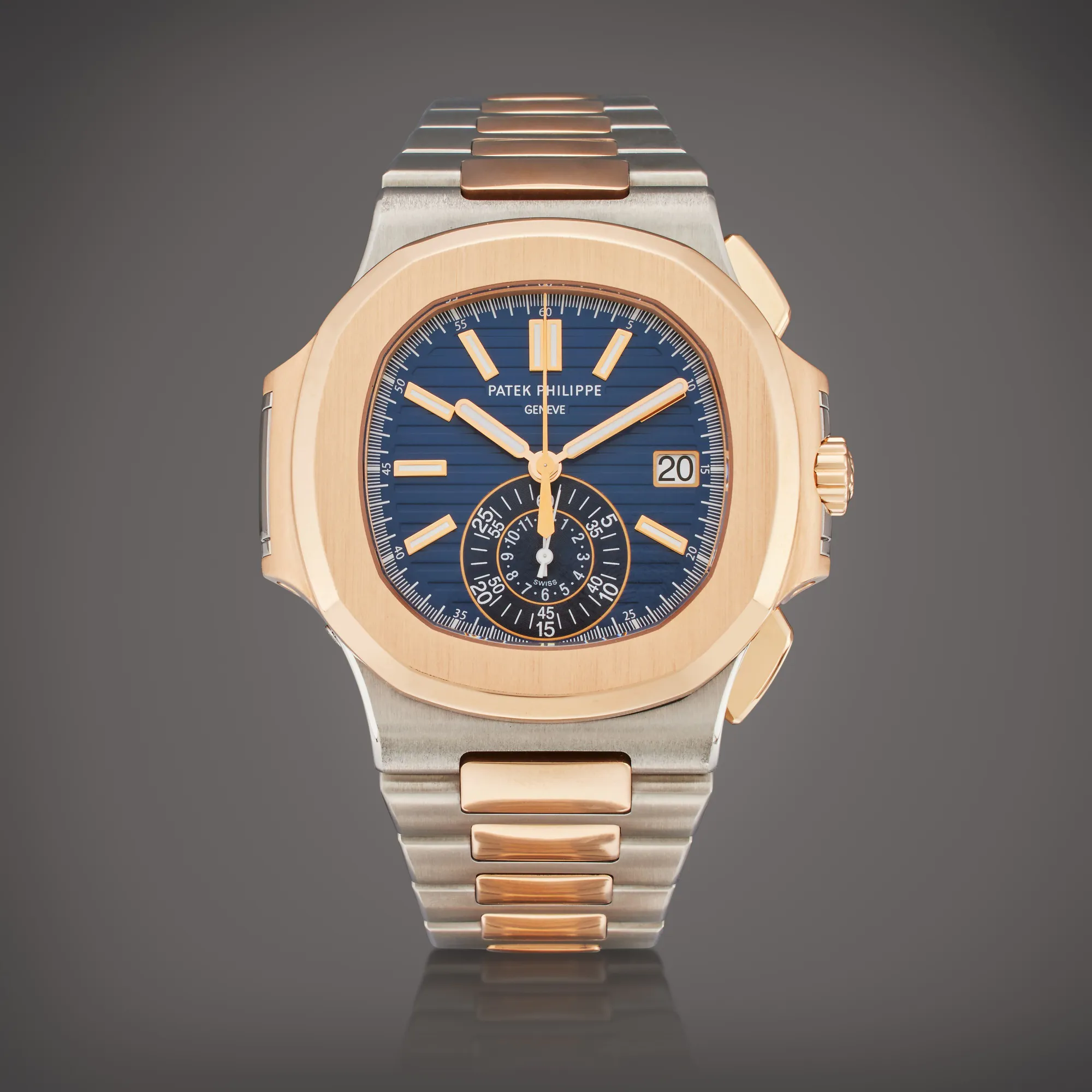 Patek Philippe Nautilus 5980/AR-001 41mm Rose gold and stainless steel Blue 2