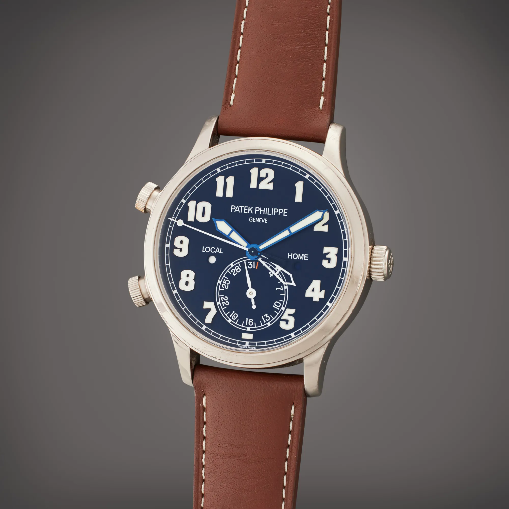 Patek Philippe Calatrava Pilot Travel Time 5524G-001 42mm White gold Blue