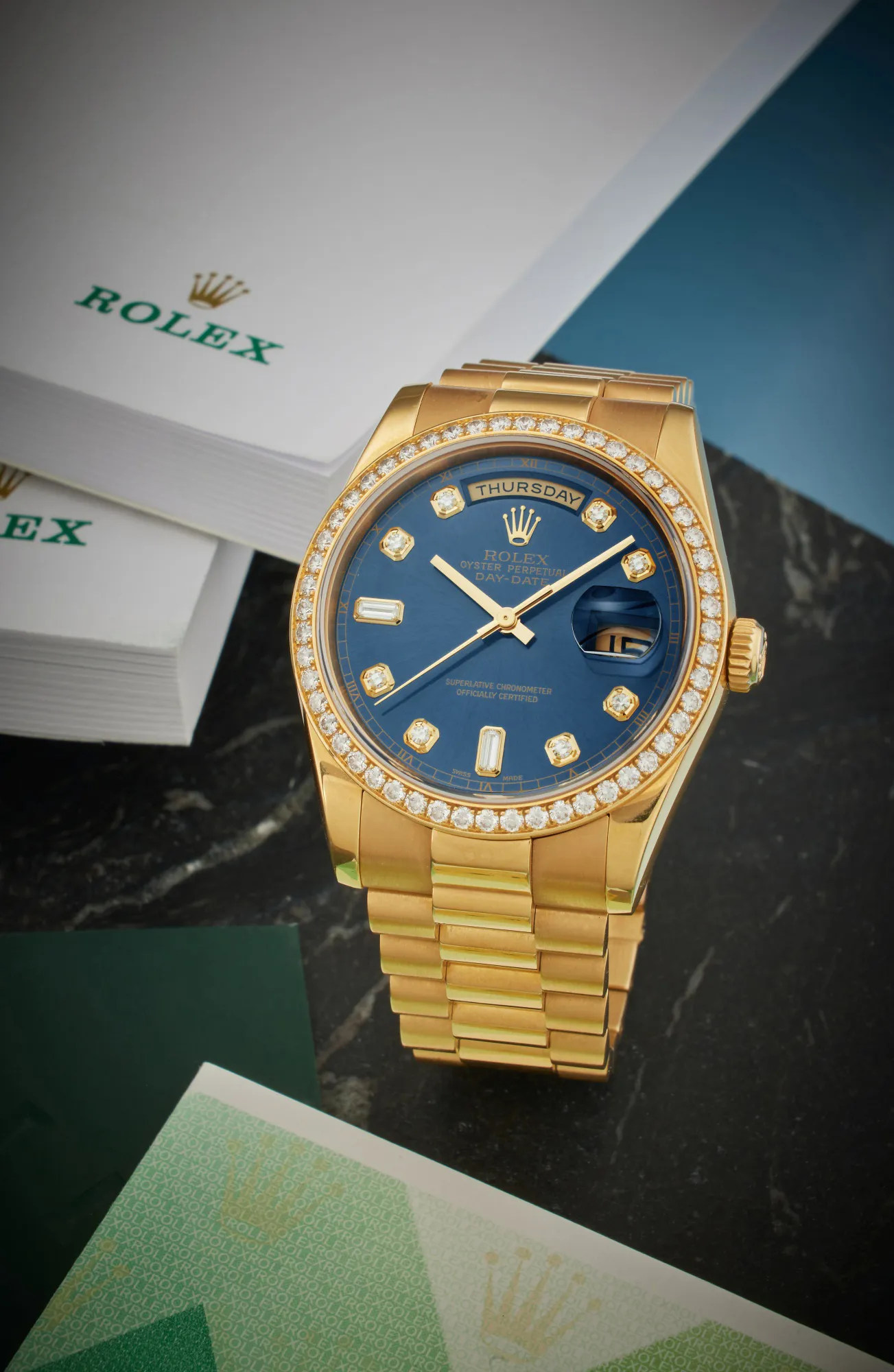 Rolex Day-Date 36 118348 36mm Yellow gold and Diamond Blue 1