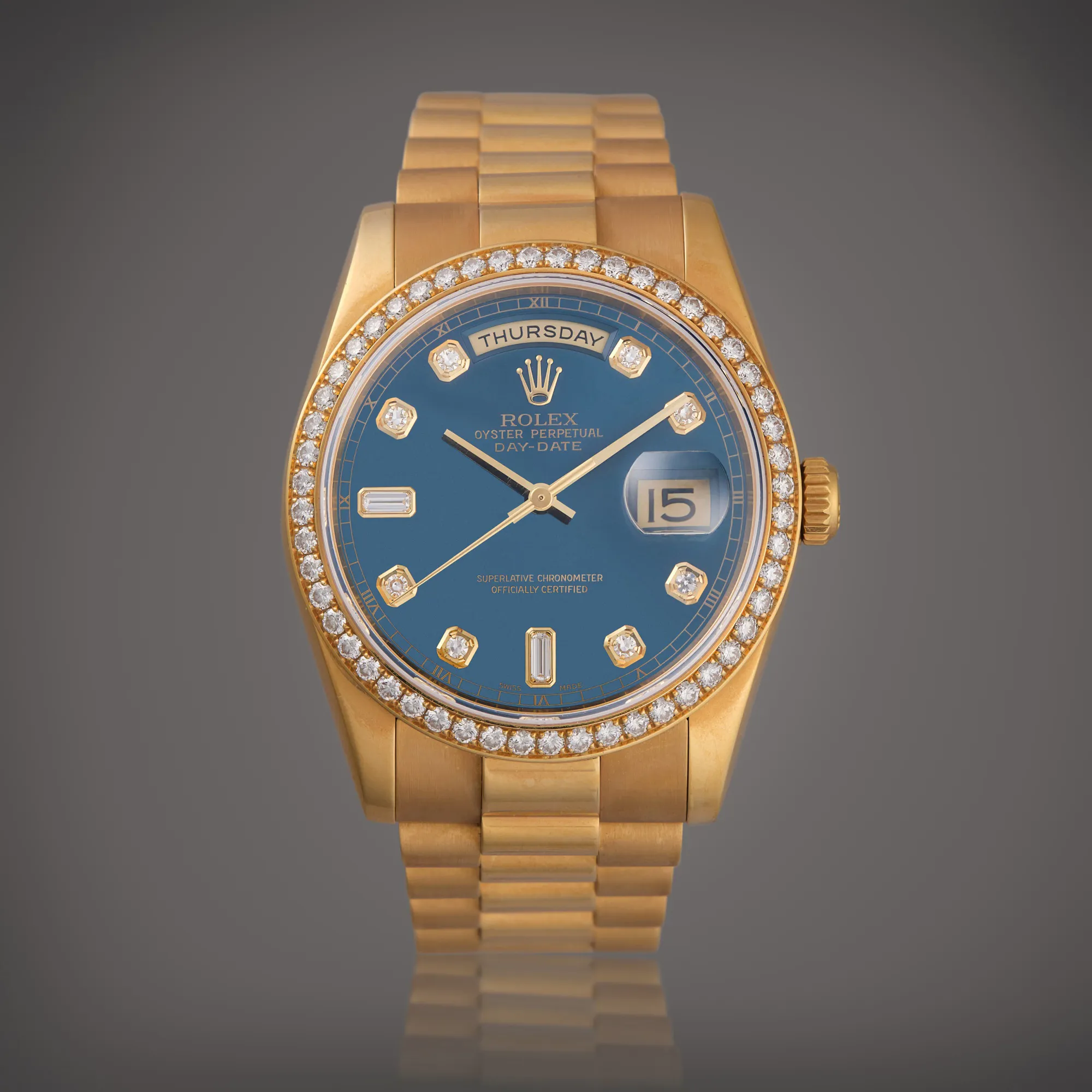 Rolex Day-Date 36 118348 36mm Yellow gold and Diamond Blue 2