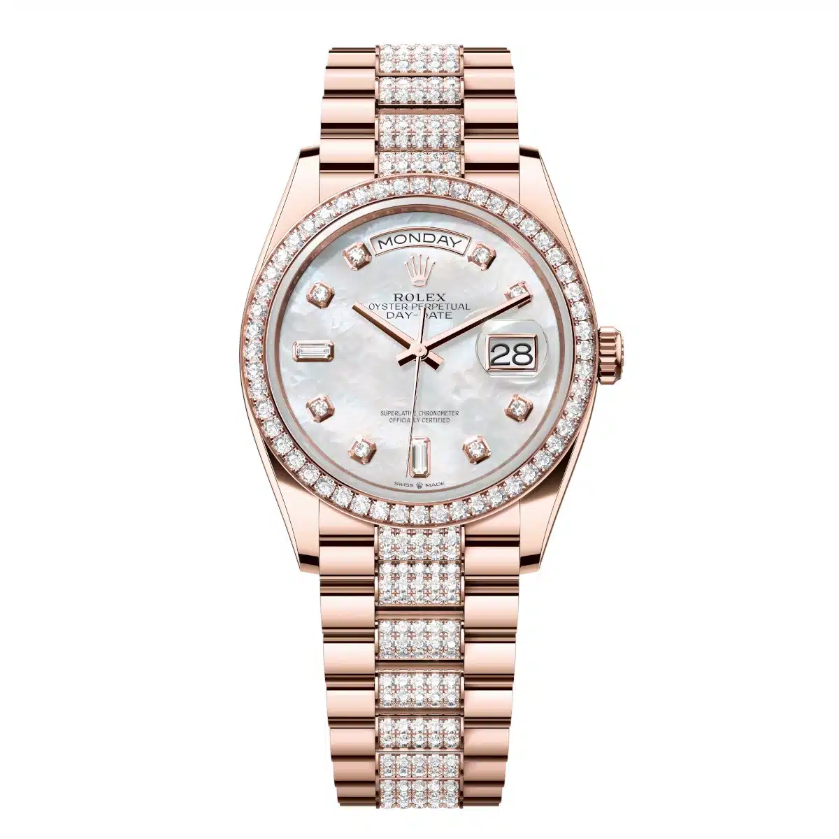 Rolex Day-Date 128345RBR-0030 36mm Everose gold White