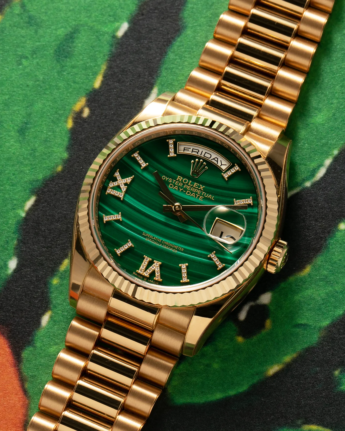 Rolex Day-Date 36 128238 36mm Yellow gold Malachite 5