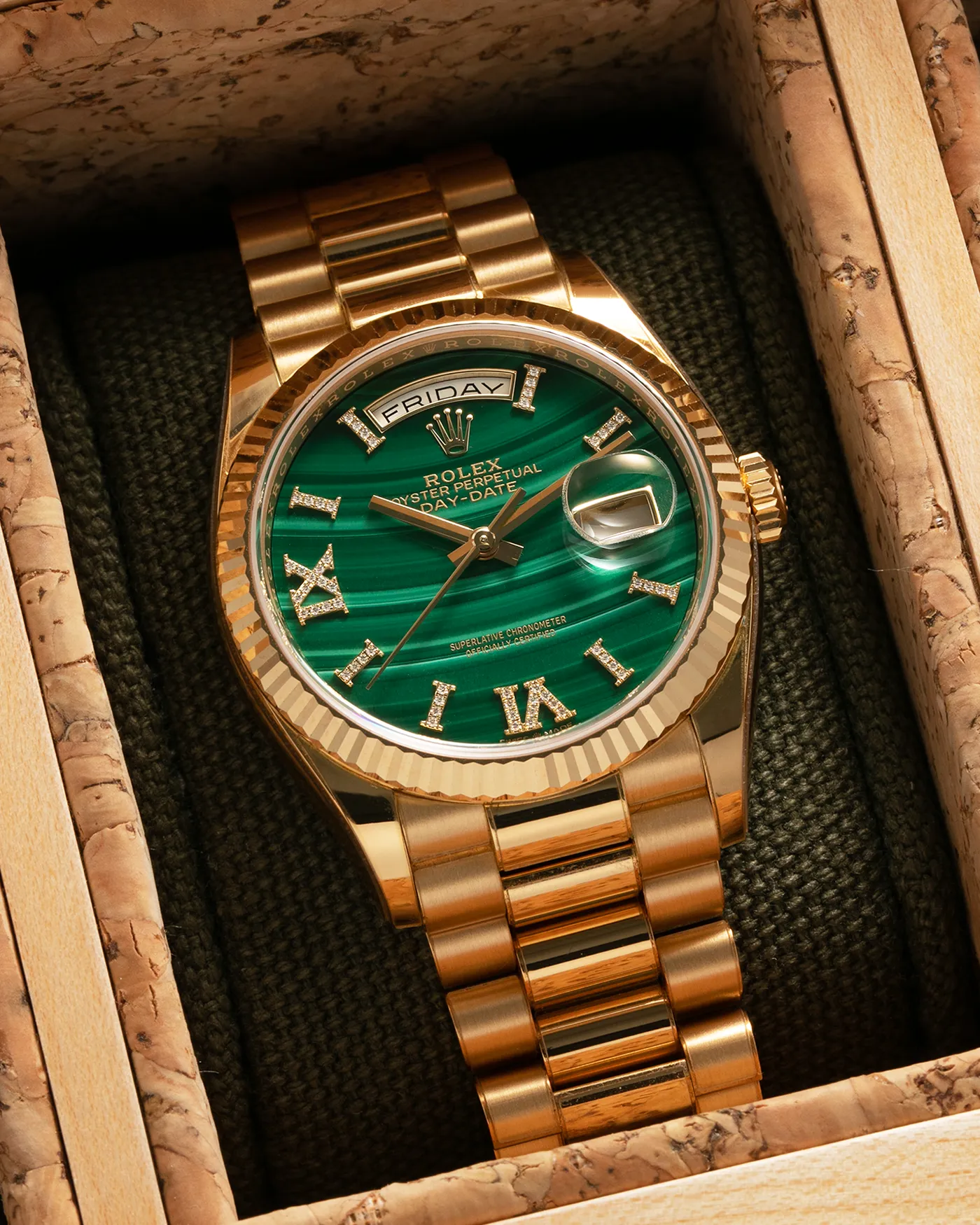 Rolex Day-Date 36 128238 36mm Yellow gold Malachite 13