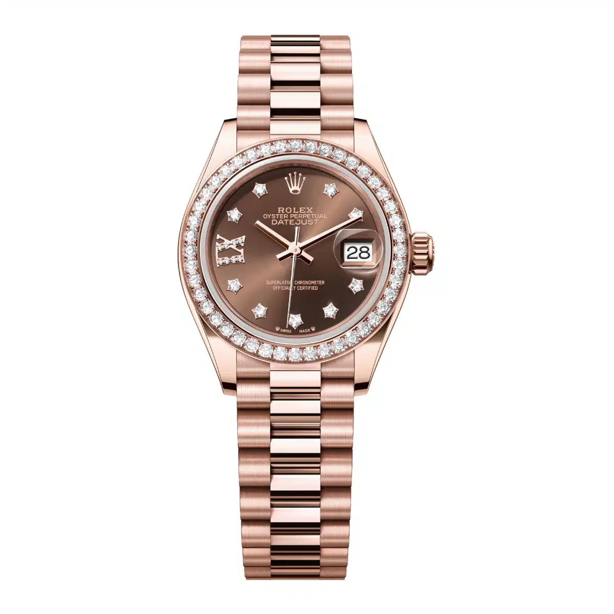 Rolex Lady-Datejust 279135RBR-0001 28mm Everose gold Brown