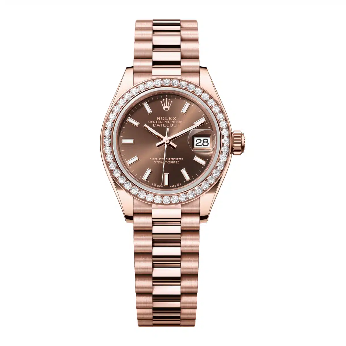 Rolex Lady-Datejust 279135RBR-0005 28mm Everose gold Brown