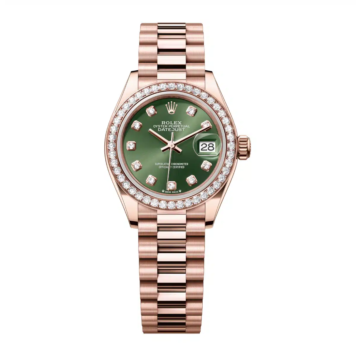 Rolex Lady-Datejust 279135RBR-0014 28mm Everose gold Green