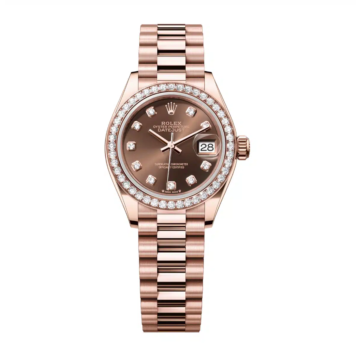 Rolex Lady-Datejust 279135RBR-0017 28mm Everose gold Brown