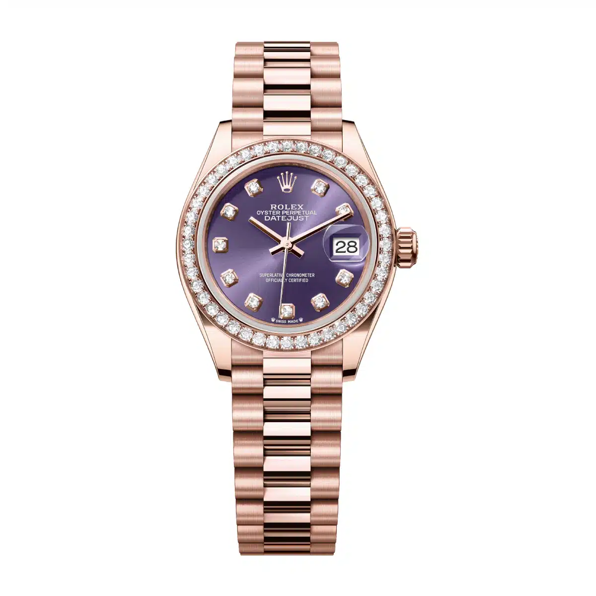 Rolex Lady-Datejust 279135RBR-0020 28mm Everose gold Purple