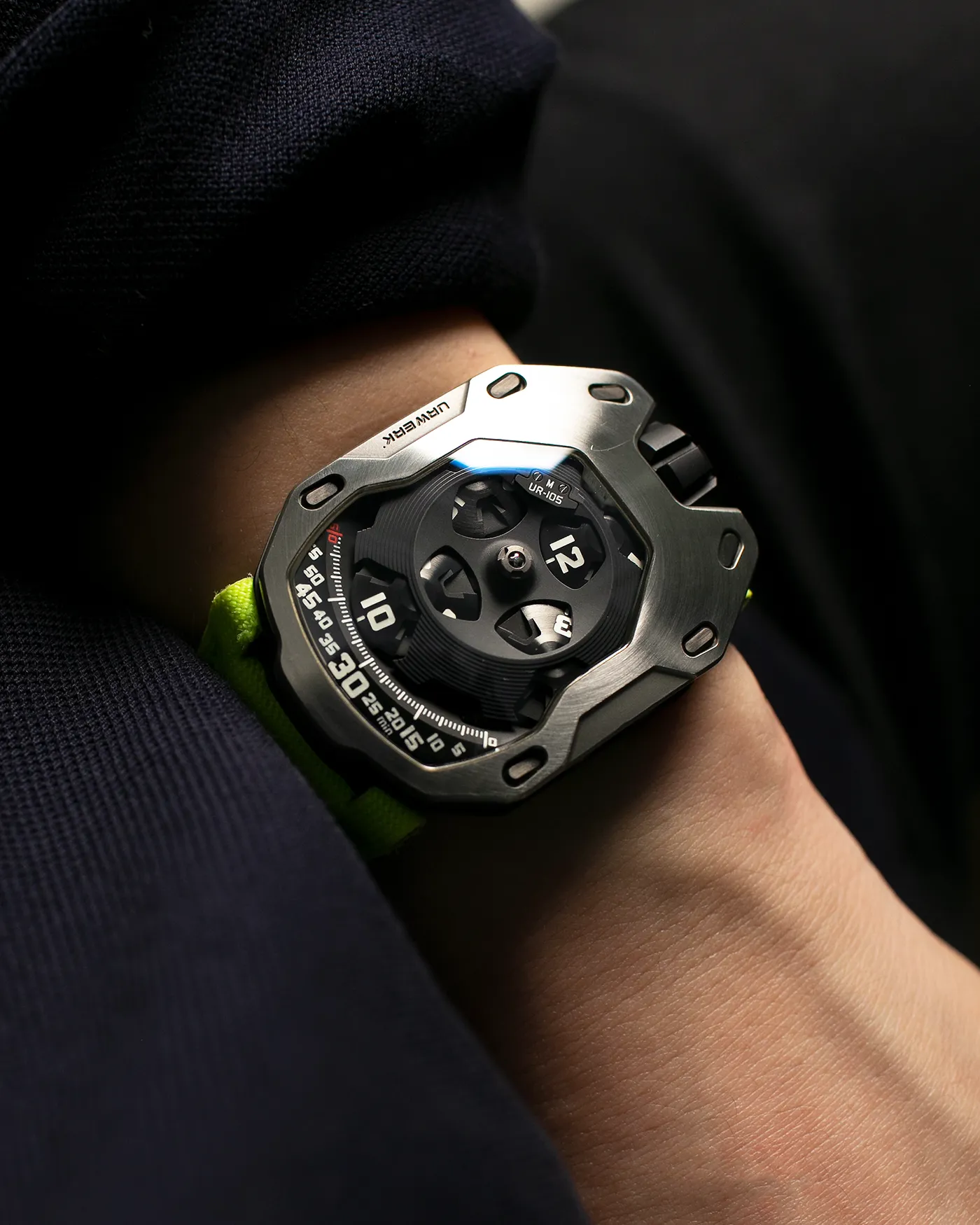 Urwerk UR105M Iron Knight Limited to 77 pieces 39.5mm Titanium and Stainless steel 1