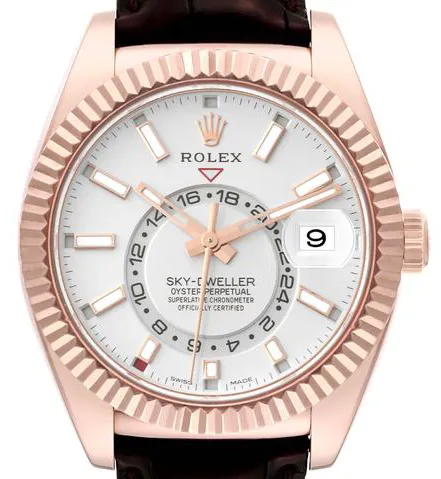 Rolex Sky-Dweller 326135 42mm Rose gold Silver